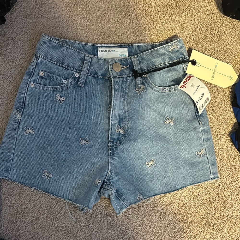 T.J.Maxx Blue Jean Shorts Distressed Raw Hem